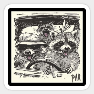 Crazy Raccoons Life Fast Eat Trash Sticker